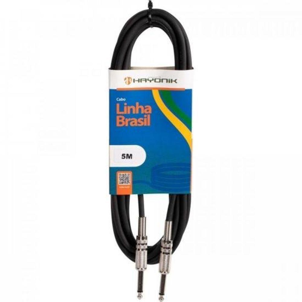 Cabo Para Instrumentos Linha Brasil P10 X P10 5M Preto - 1