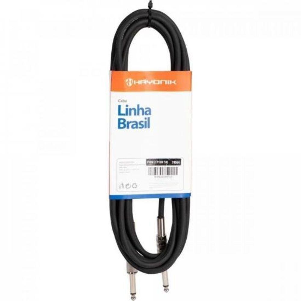 Cabo Para Instrumentos Linha Brasil P10 X P10 5M Preto - 2