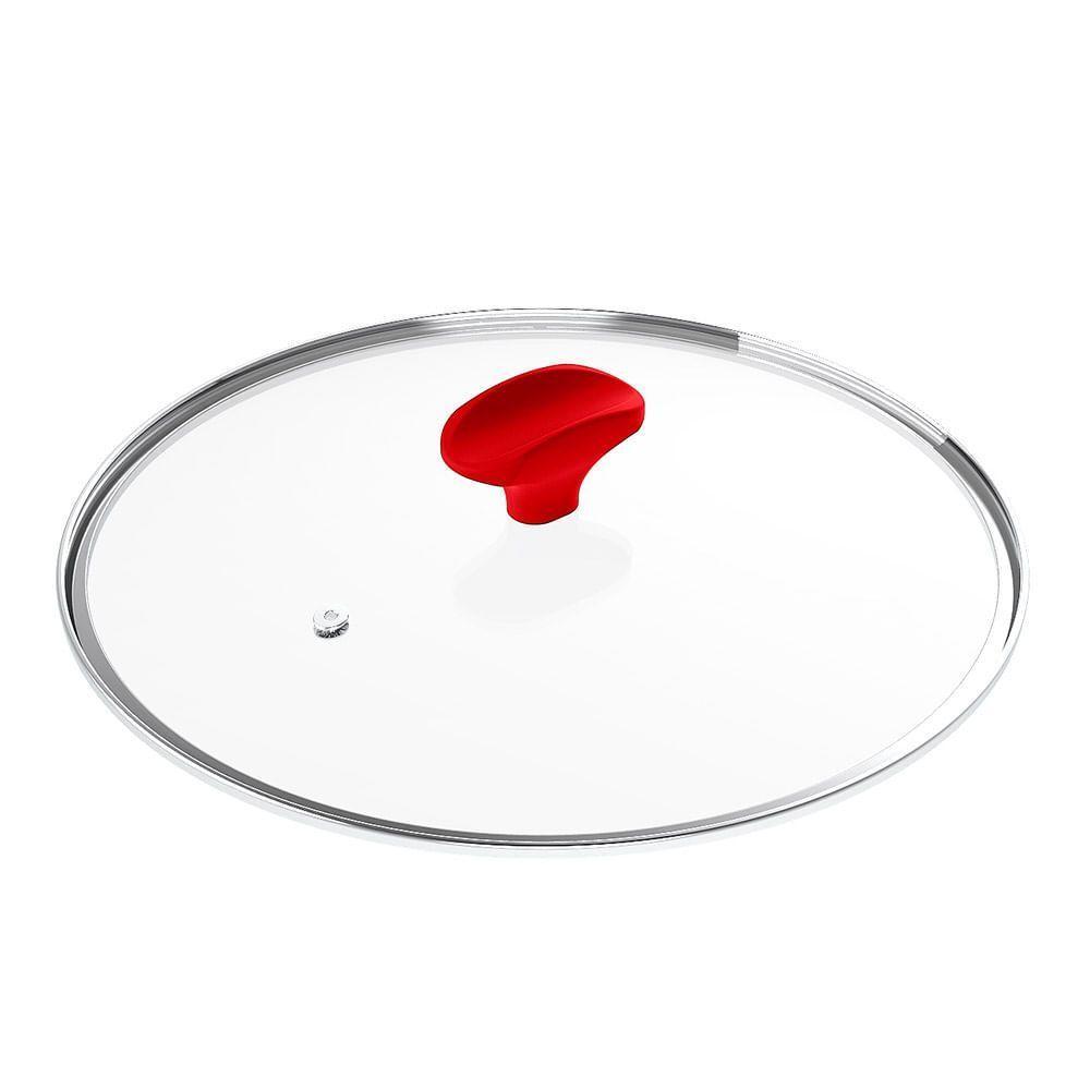 Tampa De Vidro Ichef Polishop - Shark Series - 24cm - Vermelha | Vermelho - 5