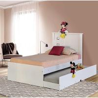 Cama Bibox Solteiro Barcelona Branco Com Colchões - 1
