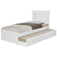 Cama Bibox Solteiro Barcelona Branco Com Colchões - 7