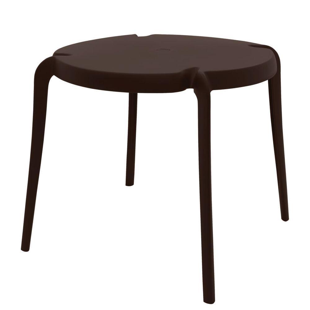 Mesa Clarice Marrom 79 Cm Em Polipropileno E Fibra De Vidro - 1