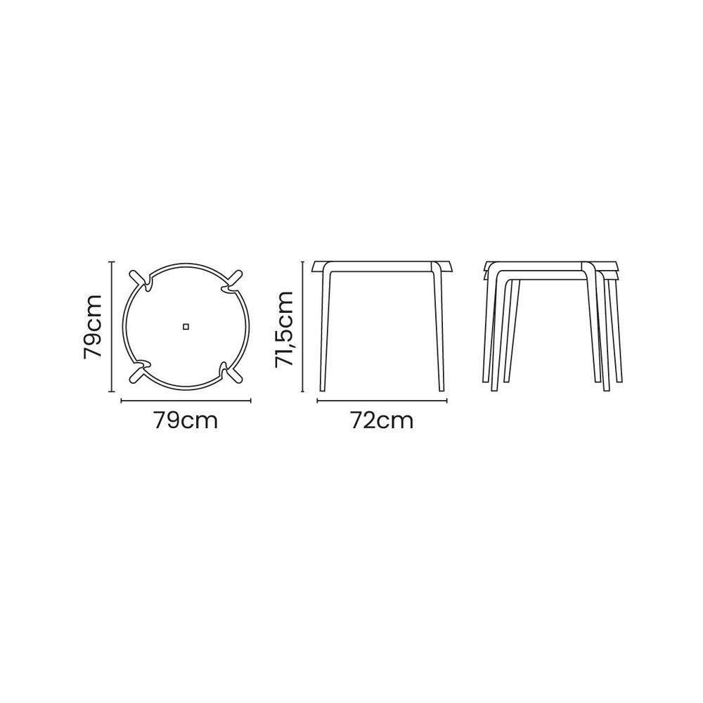 Mesa Clarice Marrom 79 Cm Em Polipropileno E Fibra De Vidro - 2