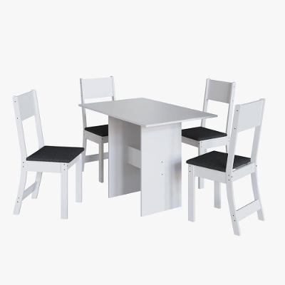 Conjunto De Mesa Karla Para Sala De Jantar 4 Cadeiras Indekes Branco