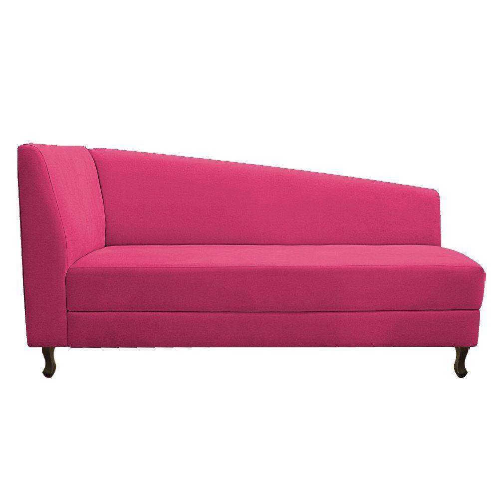 Kit Diva Recamier Heitor 140Cm Lado Esquerdo E 02 Poltronas Luiza Suede - Amarena Móveis Pink - 7