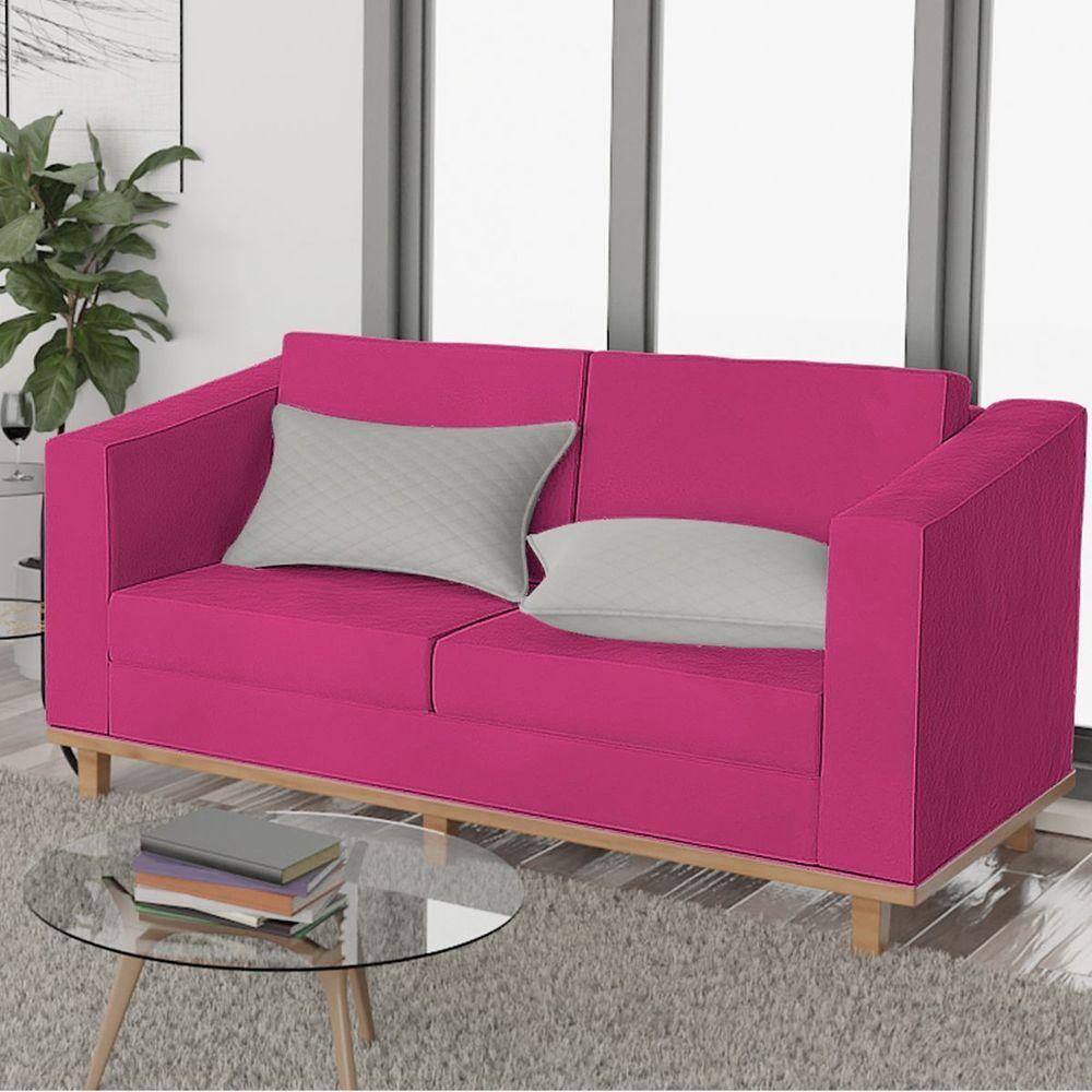 Sofá 2 Lugares Europa Suede Doce Sonho Móveis Cor Pink - 6