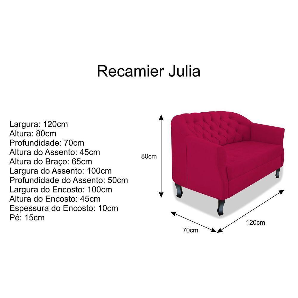 Namoradeira Julia A02 Suede - Amarena Móveis Cor Pink - 3