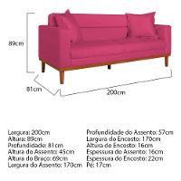 Sofá 2 Lugares Viena Suede - Amarena Móveis Cor Pink - 5