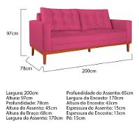 Sofá 2 Lugares Dubai Suede - Amarena Móveis Cor Pink - 5