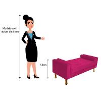 Recamier Baú Félix King Size 195cm Suede Pink Doce Sonho