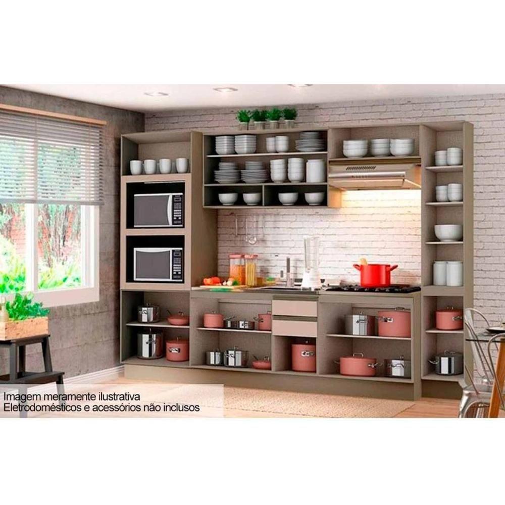 Paneleiro de Cozinha Modulado  Connect 2 Portas Duna/Cristal - Henn - 3