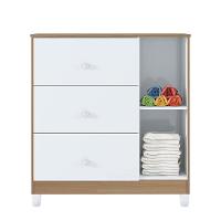 Cômoda Infantil Lolly Branco/almendra 1 Porta 4 Gavetas - 3