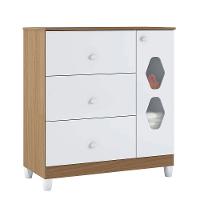 Cômoda Infantil Lolly Branco/almendra 1 Porta 4 Gavetas - 5