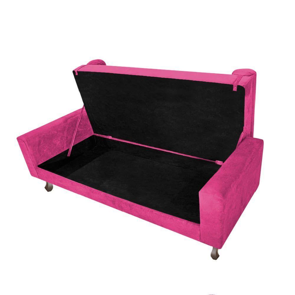 Recamier Baú Félix Solteiro 120 Cm Suede - Doce Sonho Móveis Pink - 3