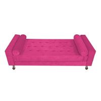 Recamier Baú Félix Solteiro 140 Cm Suede - Doce Sonho Móveis Pink