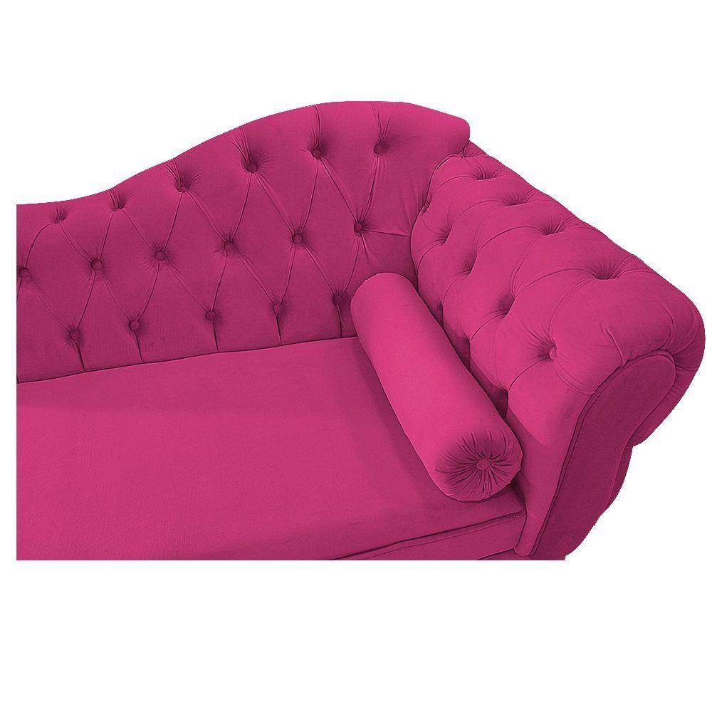 Diva Recamier Diana 140cm Lado Esquerdo Suede - Doce Sonho Móveis Pink - 3