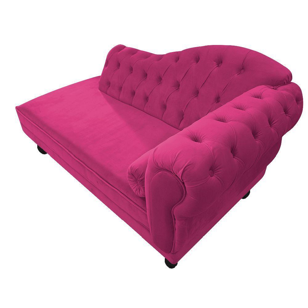 Diva Recamier Diana 140cm Lado Esquerdo Suede - Doce Sonho Móveis Pink - 4