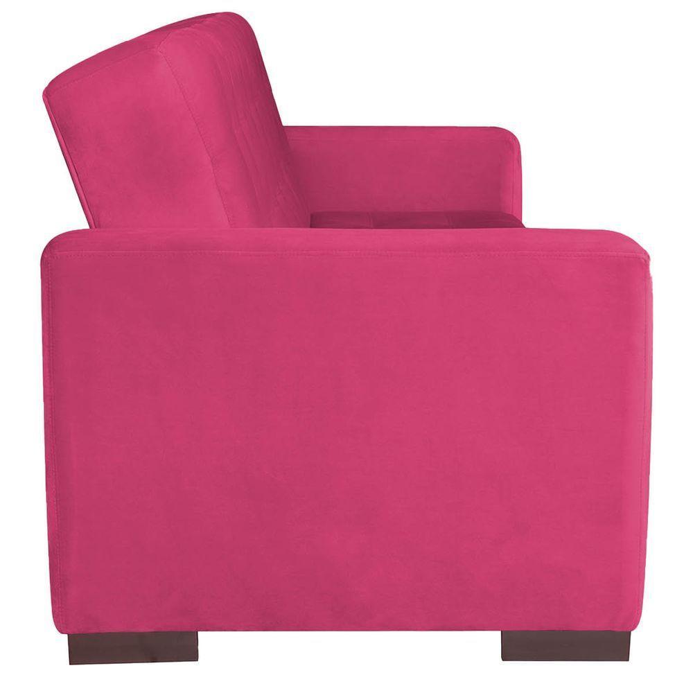 Sofá Cama 3 Lugares Jobim Suede - Doce Sonho Móveis Pink - 3