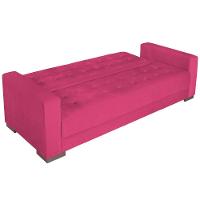 Sofá Cama 3 Lugares Jobim Suede - Doce Sonho Móveis Pink