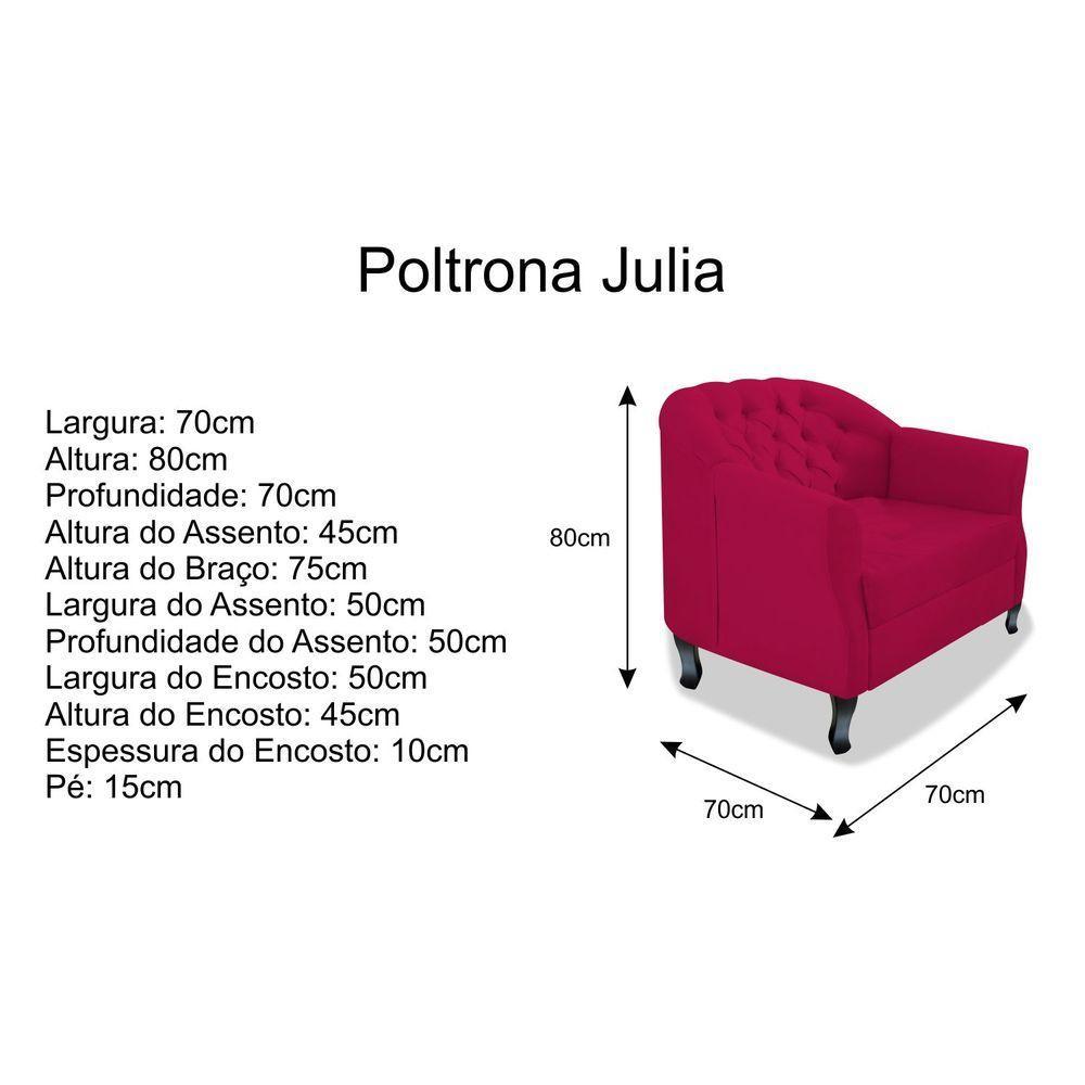 Kit 02 Poltrona Julia A02 Suede Doce Sonho Móveis Cor Pink - 4