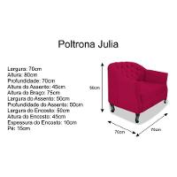 Kit 02 Poltrona Julia A02 Suede Doce Sonho Móveis Cor Pink