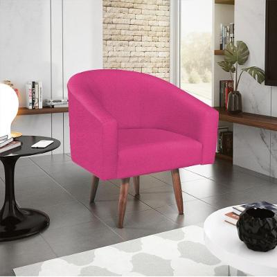 Poltrona Decorativa Luiza Pés Palito Suede - Doce Sonho Móveis Pink