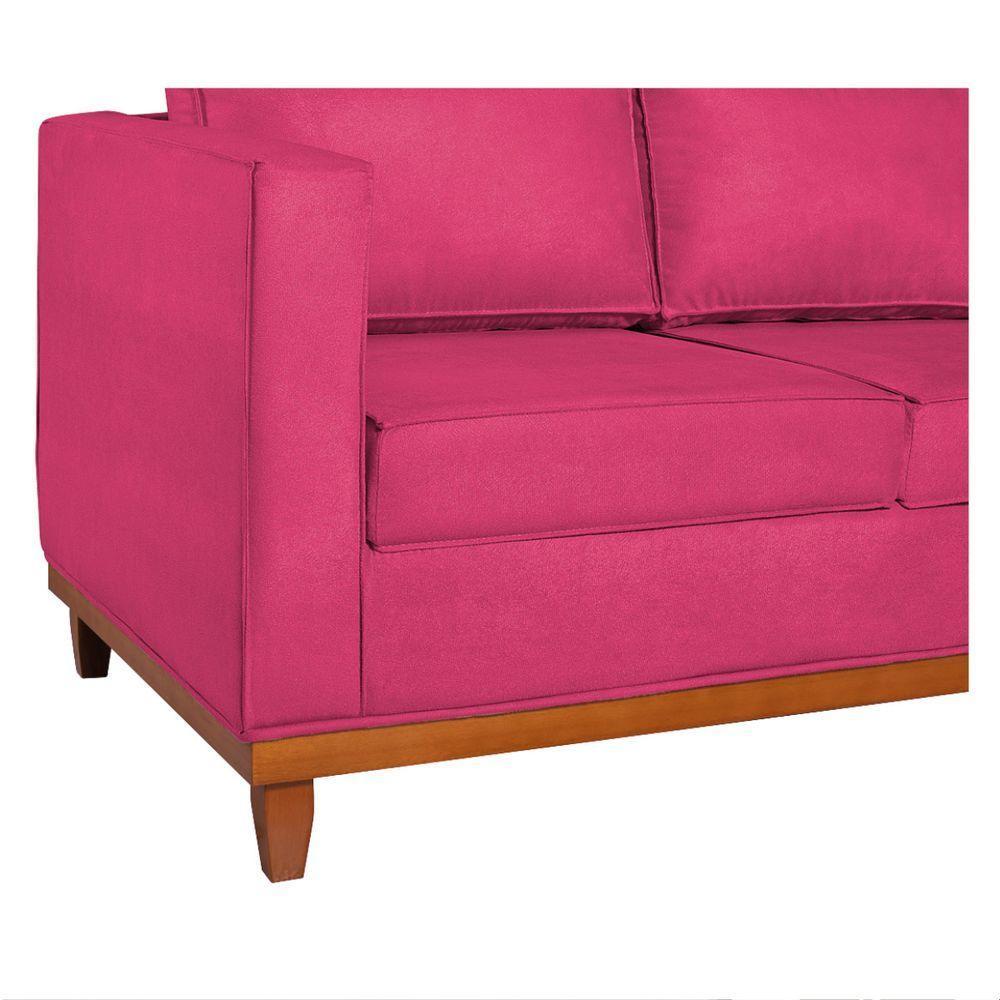 Sofá 2 E 3 Lugares Europa 180cm Suede - Doce Sonho Móveis Pink - 3