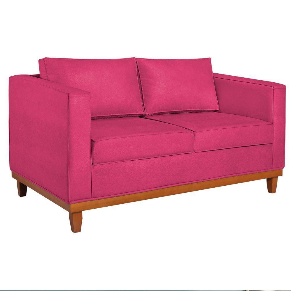 Sofá 2 E 3 Lugares Europa 180cm Suede - Doce Sonho Móveis Pink - 5