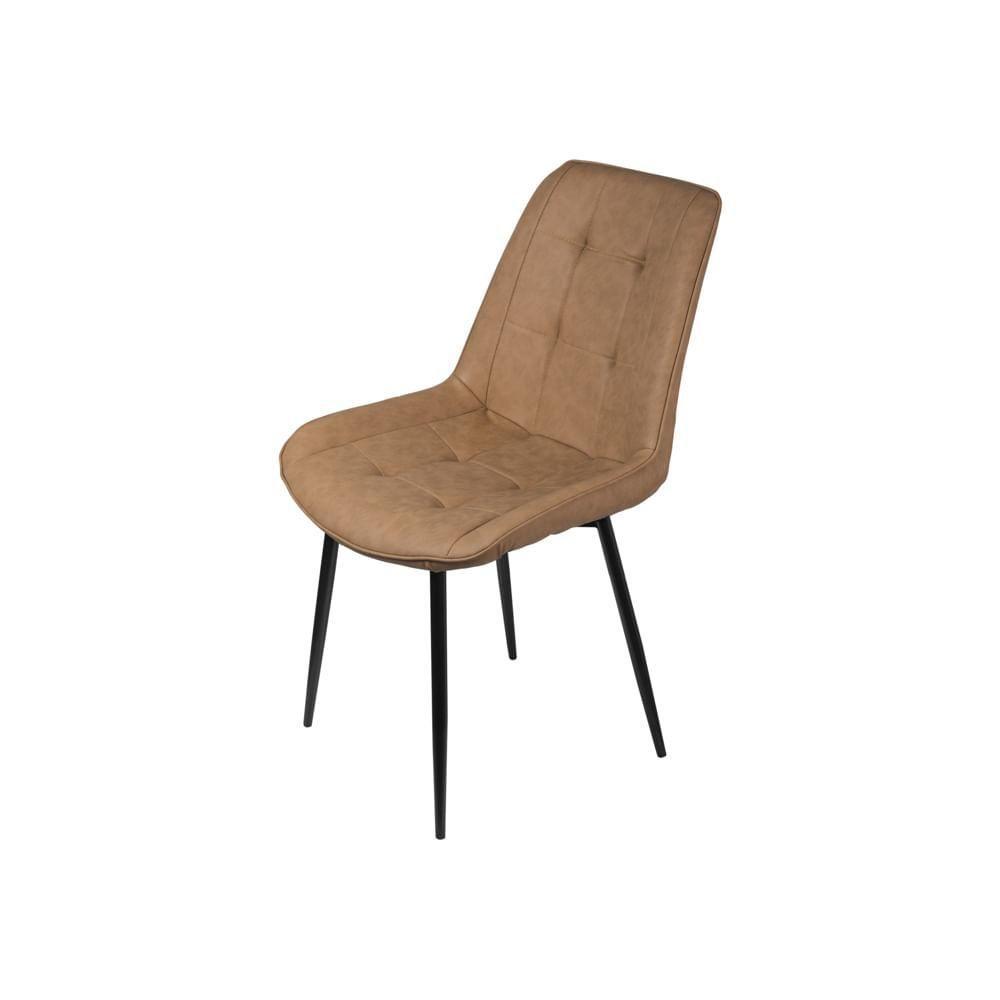 Cadeira Dana Pu Caramelo Base Metal - 1