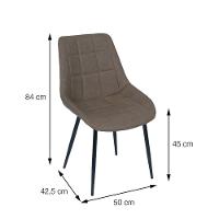 Cadeira Dana Pu Café Base Metal - 2