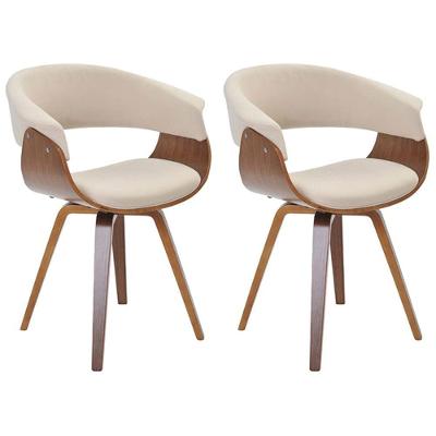 Kit 02 Cadeiras Decorativas Para Sala De Jantar Ohana Fixa Linho Bege G56 - Gran Belo