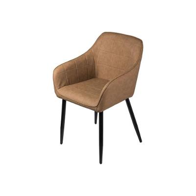 Poltrona Dana Com Braços PU Caramelo Estrutura Metal OR Design