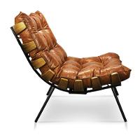 Kit 02 Poltronas Costela Corano Nozes Base Metal - 7