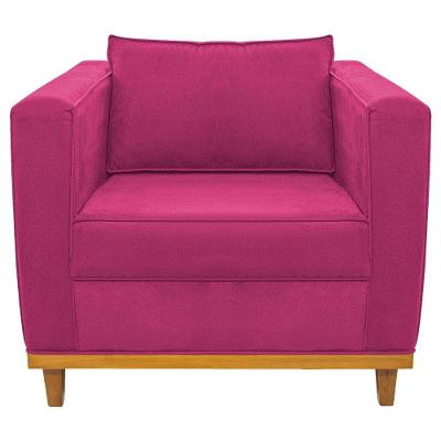 Poltrona Decorativa Europa Suede Pink