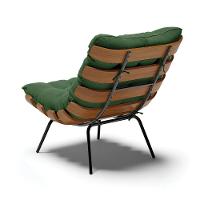 Kit 02 Poltronas Costela Suede Base Metálica Preto Verde - 6