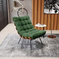 Kit 02 Poltronas Costela Suede Base Metálica Preto Verde - 8