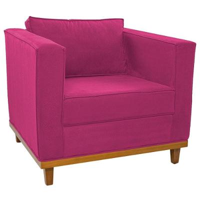 Poltrona Decorativa Europa Suede Doce Sonho Móveis Cor Pink
