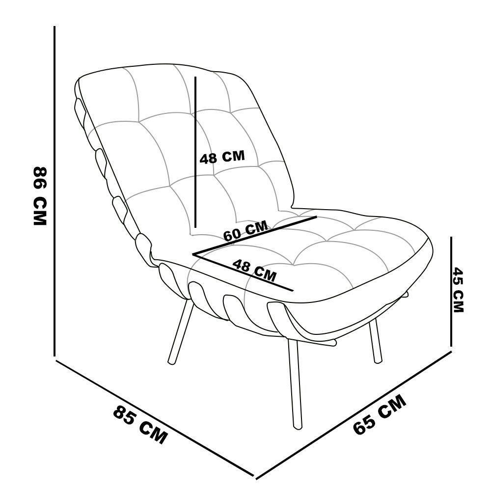 Kit 02 Poltronas Costela Corano Branco Base Metálica Preto - 2