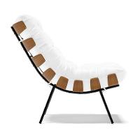 Kit 02 Poltronas Costela Corano Branco Base Metálica Preto - 5