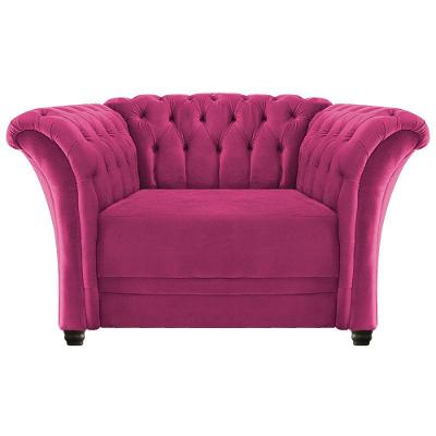 Poltrona Decorativa Chesterfield Sofia Suede Pink