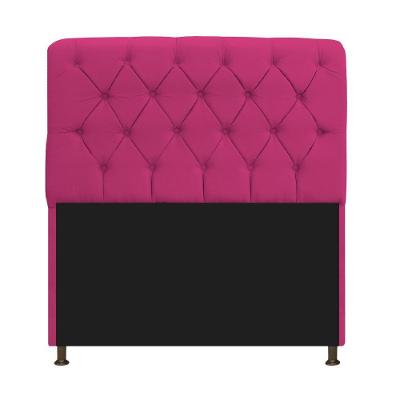 Cabeceira Estofada Lady 140 Cm Solteiro Com Capitonê Suede - Doce Sonho Móveis Pink
