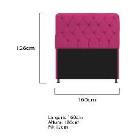 Cabeceira Estofada Lady 160 Cm Queen Size Com Capitonê Suede - Doce Sonho Móveis Pink - 2