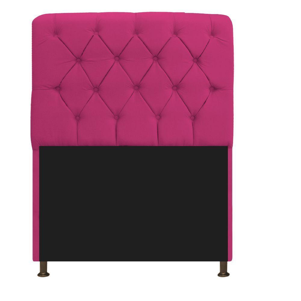 Cabeceira Estofada Lady 90 Cm Solteiro Com Capitonê Suede - Doce Sonho Móveis Pink - 1