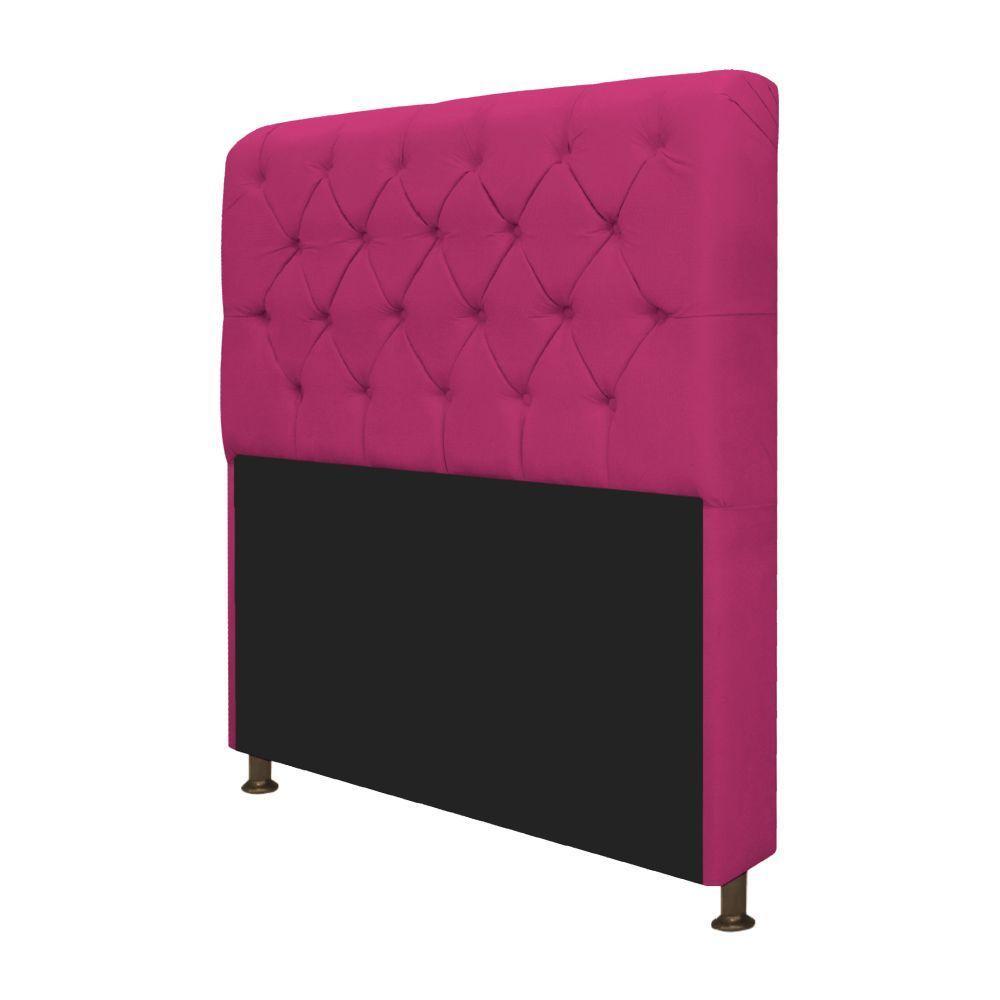 Cabeceira Estofada Lady 195 Cm King Size Com Capitonê Suede - Doce Sonho Móveis Pink - 3