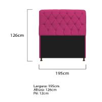 Cabeceira Estofada Lady 195 Cm King Size Com Capitonê Suede - Doce Sonho Móveis Pink - 2