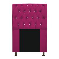 Cabeceira Estofada Lady Com Strass 90 Cm Queen Size Suede - Doce Sonho Móveis Pink - 1