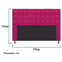 Cabeceira Dama 140Cm Casal Com Strass Suede Pink - 2