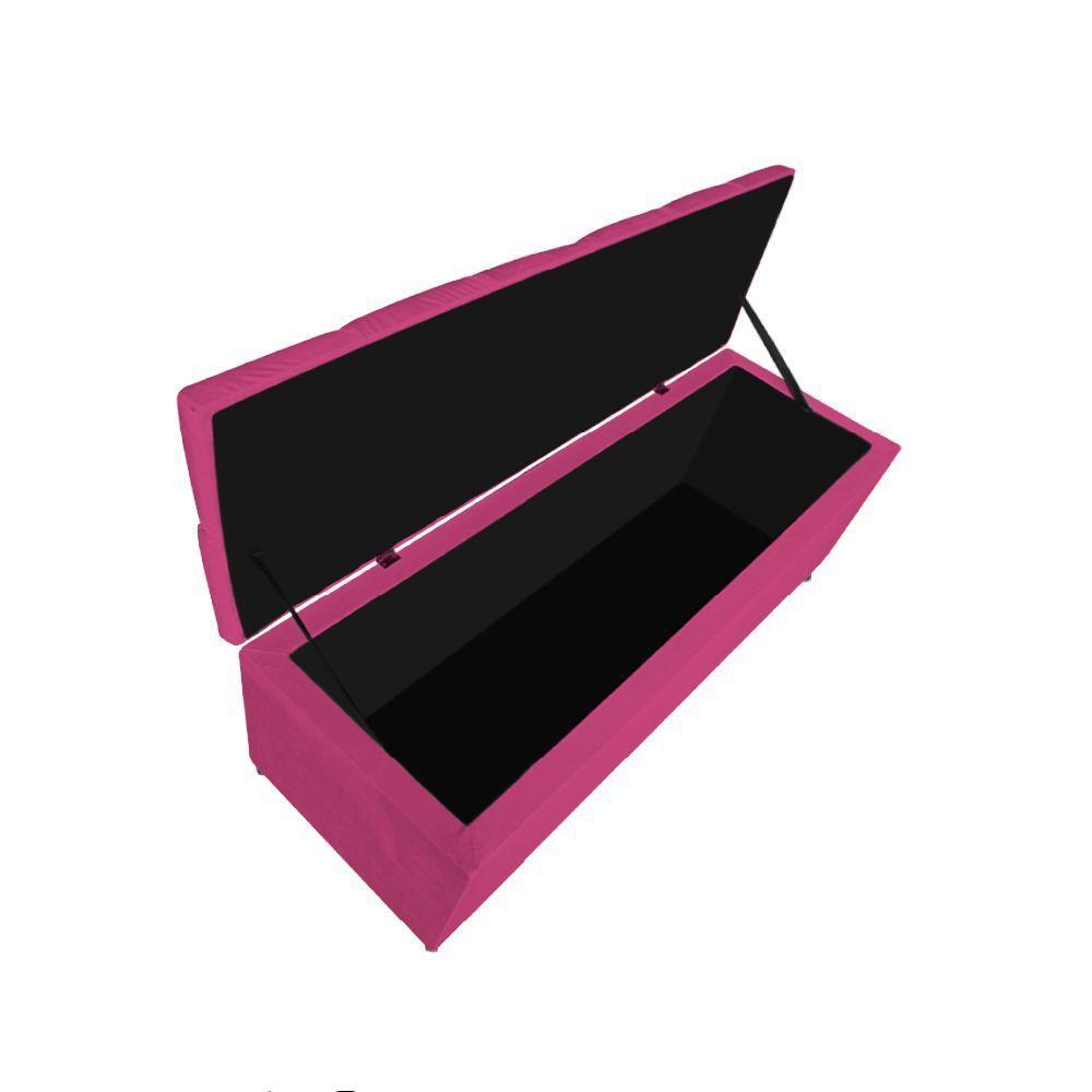 Kit Cabeceira e Calçadeira 195 Cm King Size Suede Pink - 2