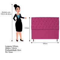 Kit Cabeceira e Calçadeira 195 Cm King Size Suede Pink - 3