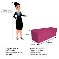 Kit Cabeceira e Calçadeira 195 Cm King Size Suede Pink